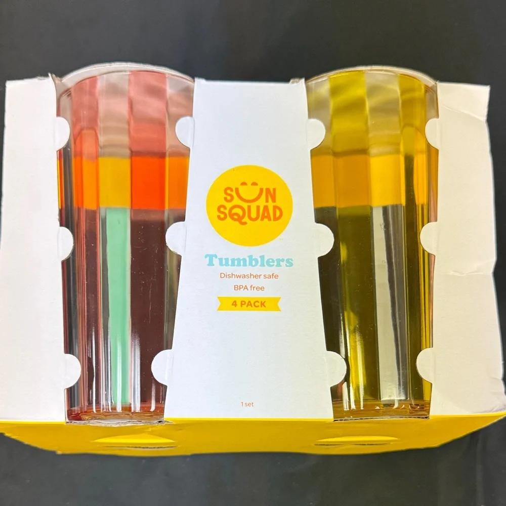 Sun Squad Colorful Tumblers - 4 Pack new